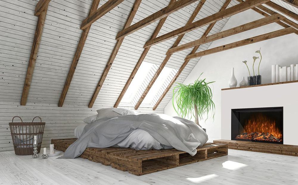 A fireplace installation