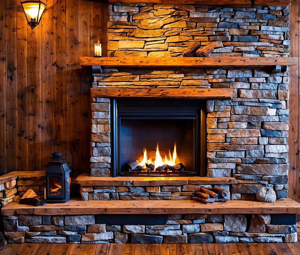 VanderWall Brothers fireplace and stone work
