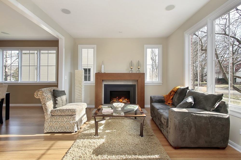 A fireplace installation