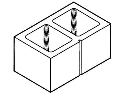 Dimensioned drawing of a 10 inch 1 score concrete block