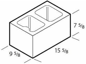 Dimensioned drawing of a 10 inch pilaster concrete block