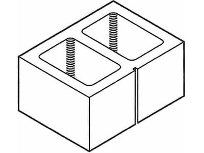 Dimensioned drawing of a 12 inch 1 score concrete block