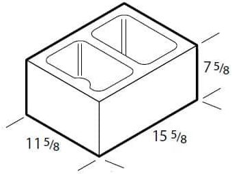 Dimensioned drawing of a 12 inch pilaster concrete block