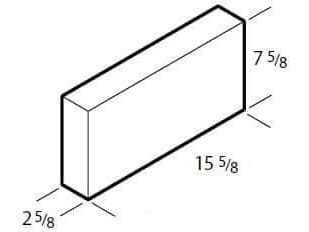 Dimensioned drawing of a 3 inch solid concrete block