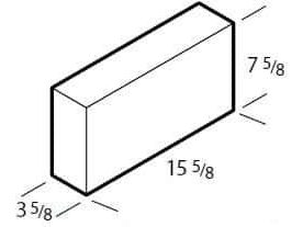 Dimensioned drawing of a 4 inch solid concrete block