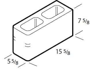 Dimensioned drawing of a 6 inch double bullnose concrete block