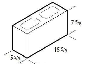 Dimensioned drawing of a 6 inch line concrete block