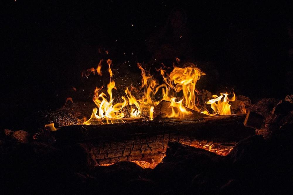 A fireplace installation