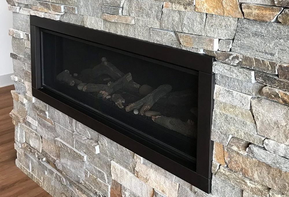 A fireplace installation