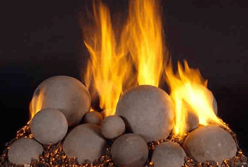 A fireplace installation