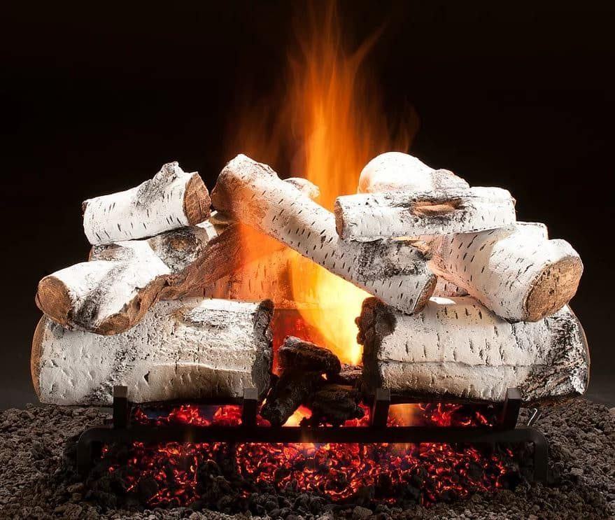 A fireplace installation