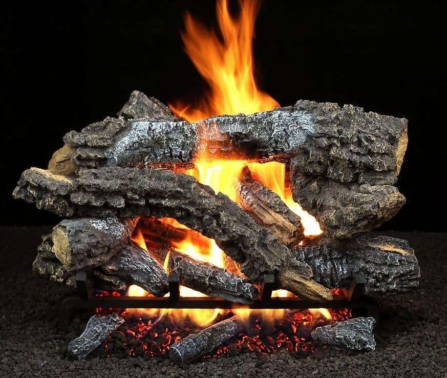 A fireplace installation