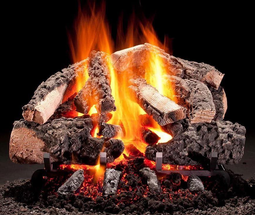 A fireplace installation