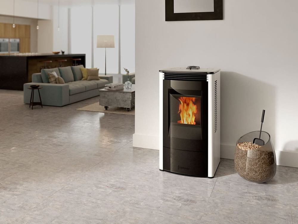A fireplace installation