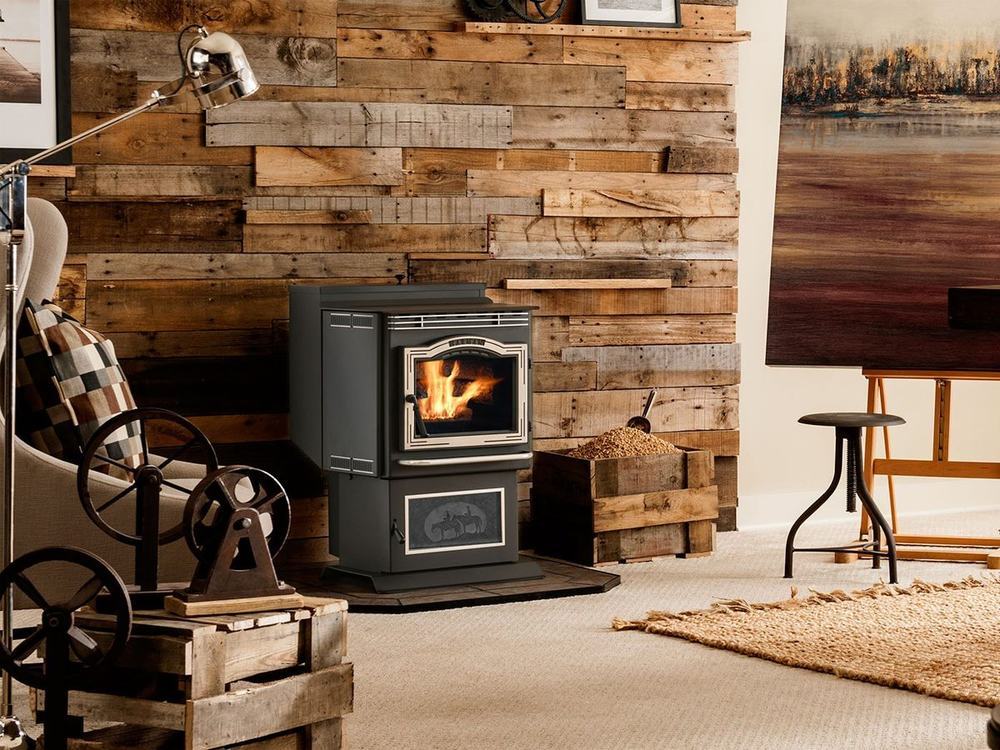 A fireplace installation