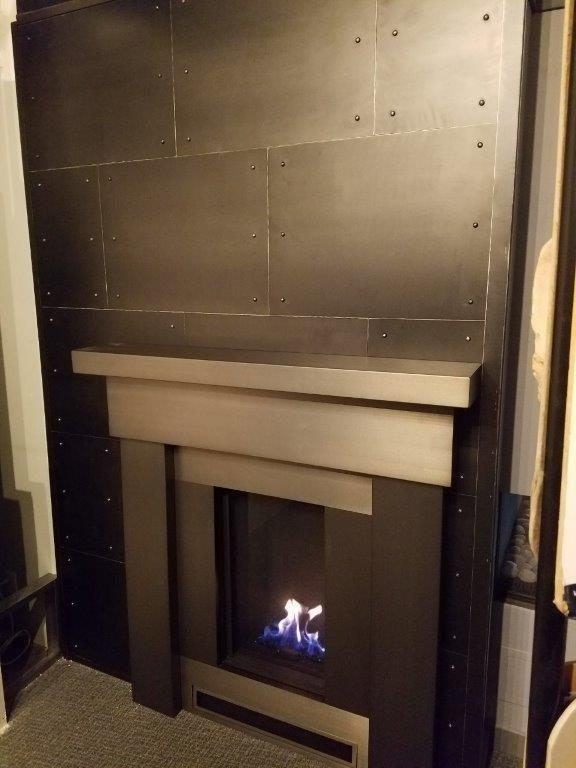 A fireplace installation