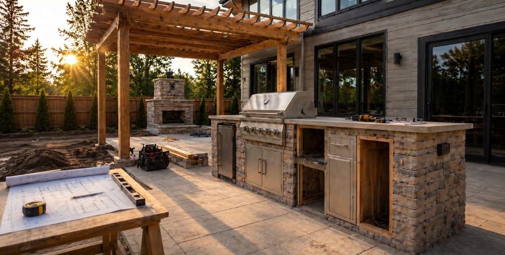 VanderWall Brothers fireplace and stone work