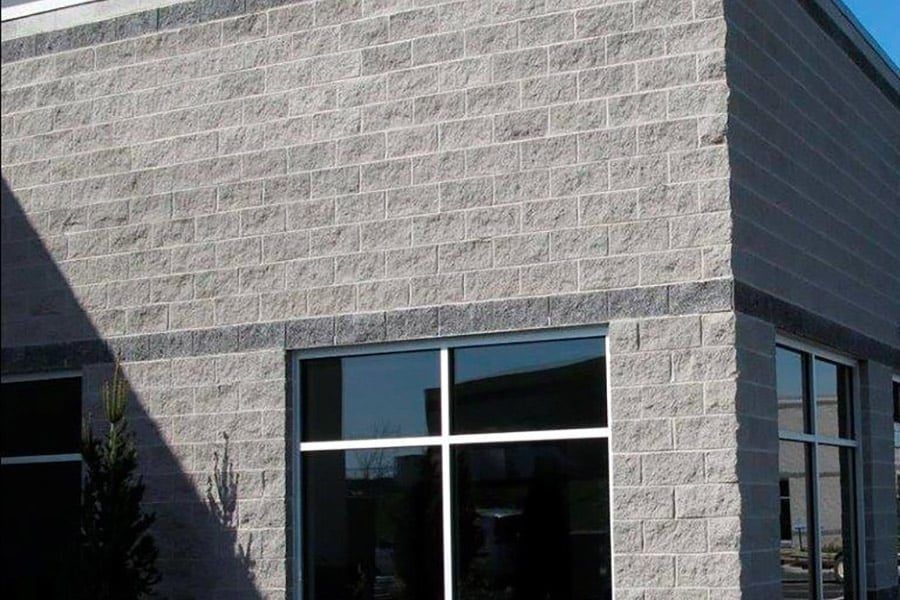 Stacked concrete masonry units in the yard