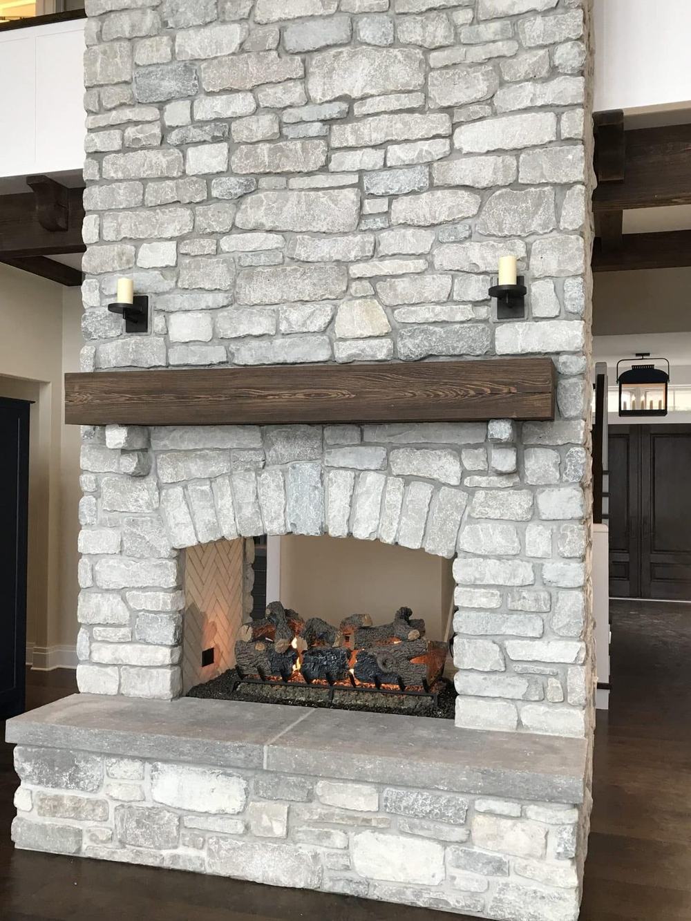 A fireplace installation