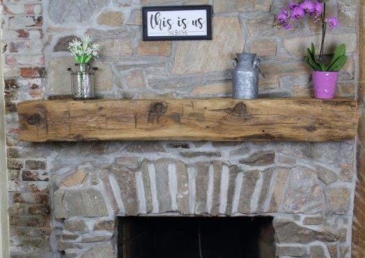 A fireplace installation