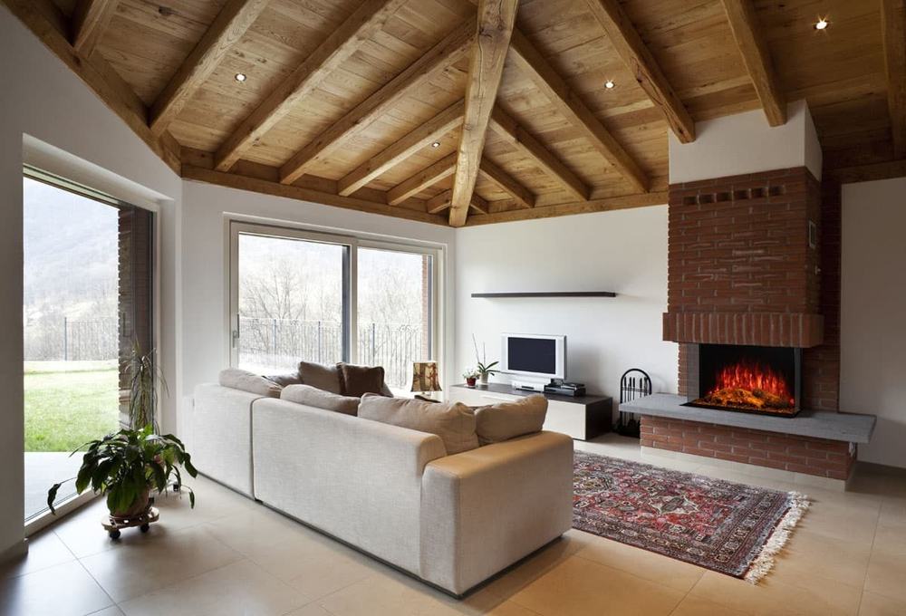 A fireplace installation