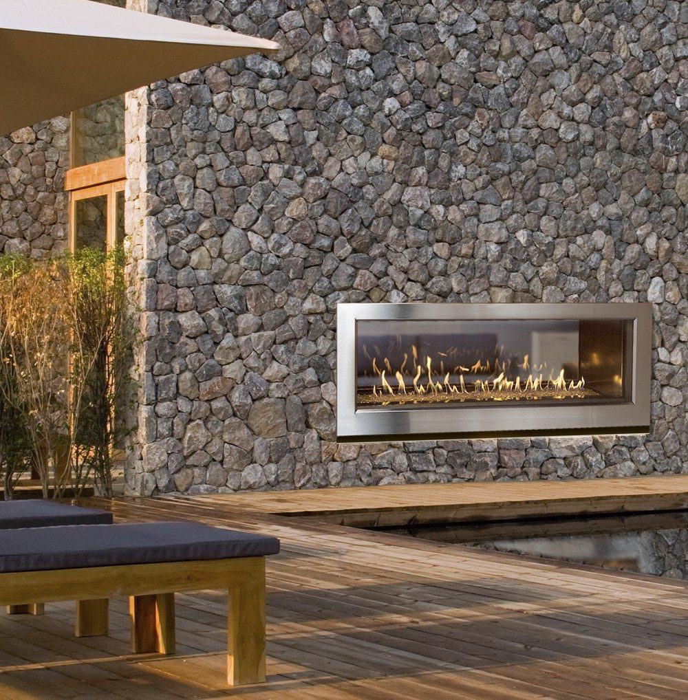 A fireplace installation