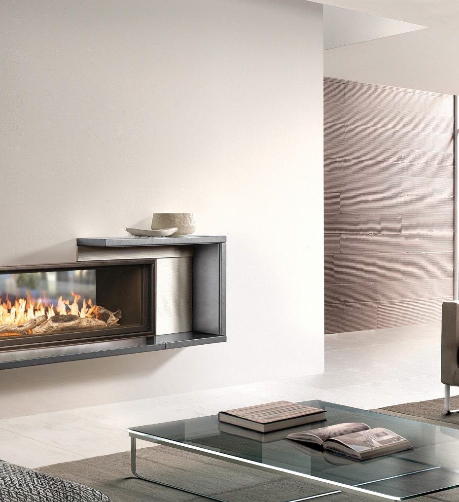 A fireplace installation